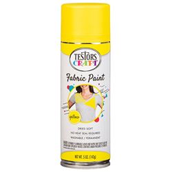 TESTORS 344361 Fabric Spray Paint, Matte, Yellow, 5 oz, Aerosol Can 