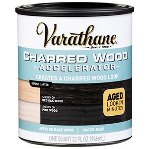 VARATHANE 347105 Charred Wood Accelerator, Charred, Black, Liquid, 1 qt