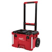 Milwaukee PACKOUT 48-22-8426 Rolling Tool Box, 250 lb, Plastic, Red, 18.6 in L x 22.1 in W x 25.6 in H Outside 