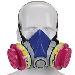 Safety Works SWX00320 Multi-Purpose Half Mask Respirator, M Mask, 99.97 % Filter Efficiency, Blue 