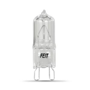 Feit Electric BPQ40/G9 Halogen Bulb, 40 W, G9 Lamp Base, JCD T4 Lamp, 3000 K Color Temp, 2000 hr Average Life 12 Pack