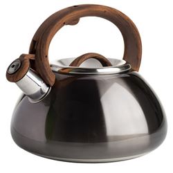 Primula PAGM1-6225 Tea Kettle, 2.5 qt Capacity, Soft Touch Handle, Stainless Steel, Gunmetal 
