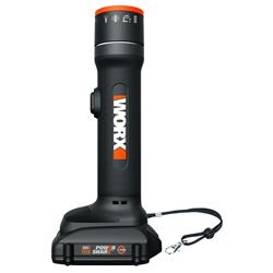 WORX WX027L Multi-Function Flashlight, 1.5 Ah, Lithium-Ion Battery, LED Lamp, 130 Lumens, Black 