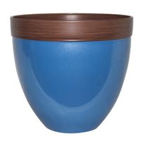 Southern Patio HDR-046875 Planter, 14-1/2 in H, 14-1/2 in W, 13-1/2 in D, Resin, Sailor Blue, Gloss 