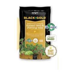 Black Gold 1423004.CFL1.5P Raised Bed and Potting Mix, 1.5 cu-ft Coverage Area, 1.5 cu-ft 