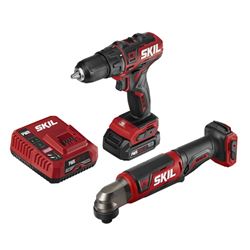 SKIL CB743001 Combination Kit, Battery Included, 12 V, Tools Included: Drill/Driver, Right Angle Impact Driver 