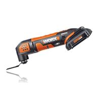 WORX WX682L Cordless Oscillating Tool Kit, 20 V Battery, Lithium-Ion Battery, ABS 