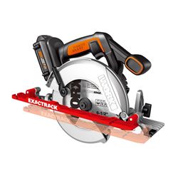 WORX WX530L Circular Saw, Battery Included, 20 V, 6-1/2 in Dia Blade, 0 to 50 deg Bevel 