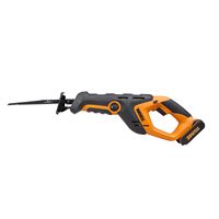 WORX WX508L Reciprocating Saw, Battery Included, 20 V, 2 Ah, 3/4 in L Stroke, 3000 spm 