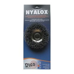 Dico Nyalox 7200004 Cup Brush, 3 in Dia, 5/8-11 Arbor/Shank, Nylon Bristle, Gray 