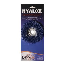 Dico Nyalox 7200009 Cup Brush, 3 in Dia, 5/8-11 Arbor/Shank, Nylon Bristle, Blue 