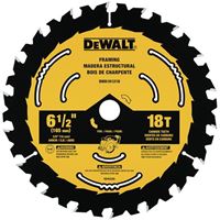 DeWALT DWA161218 Circular Saw Blade, 6-1/2 in Dia, 5/8 in Arbor, 18-Teeth 