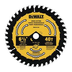 DeWALT DWA161240 Circular Saw Blade, 6-1/2 in Dia, 5/8 in Arbor, 40-Teeth 