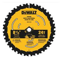 DeWALT DWA181424B10 Circular Saw Blade, 8-1/4 in Dia, 5/8 in Arbor, 24-Teeth, Applicable Materials: Wood 