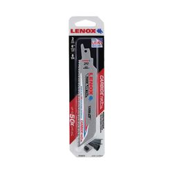 Lenox 2058828 Reciprocating Saw Blade, 1 in W, 6 in L, 8 TPI, Carbide Cutting Edge 