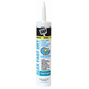 DAP 18425 Acrylic Latex Caulk, White, 24 hr Curing, 10.1 fl-oz Cartridge 12 Pack
