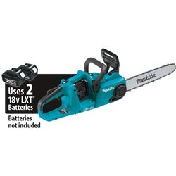 Makita XCU03Z Cordless Chainsaw, Tool Only, 5 Ah, 36 V, Lithium-Ion, 14 in L Bar, 3/8 in Pitch, Soft-Grip Handle 