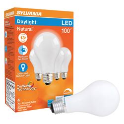 Sylvania 40666 LED Bulb, General Purpose, A21 Lamp, E26 Lamp Base, Dimmable, Daylight Light, 5000 K Color Temp 