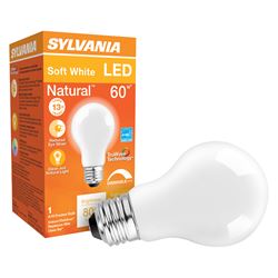 Sylvania 40671 LED Bulb, General Purpose, A19 Lamp, E26 Lamp Base, Dimmable, Frosted, Soft White Light, Pack of 6 