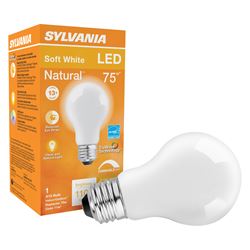 Sylvania 40726 LED Bulb, General Purpose, A19 Lamp, E26 Lamp Base, Dimmable, Soft White Light, 2700 K Color Temp, Pack of 6 
