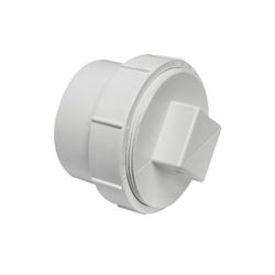 CANPLAS 414274BC Cleanout Body with Threaded Plug, 4 in, Spigot x FNPT, PVC, White 