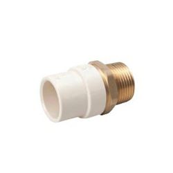 B & K 164-303NL Transition Pipe Adapter, 1/2 in, Solvent x MIP, Brass/CPVC 