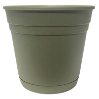 Southern Patio RN0812OG Riverland Planter with Saucer, 8 in Dia, Round, Poly Resin, Olive Green, Matte 12 Pack 