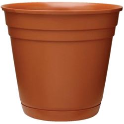 Southern Patio RN0612TC Riverland Planter with Saucer, 6 in Dia, Round, Poly Resin, Terra Cotta, Matte 12 Pack 