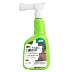Safer 5324-6A Moss and Algae Killer and Surface Cleaner, Liquid, Spray Application, 32 fl-oz 