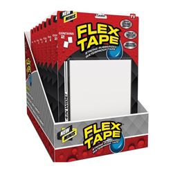Flex Tape TFSWHTMINI Duct Tape, 4 in L, 3 in W, Plastic Backing, White 