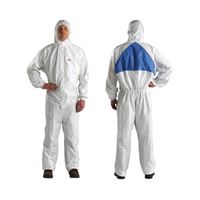3M 4540+XL Protective Coveralls, XL, Fits to Chest Size: 43 to 45 in, Microporous PE Laminate, White 