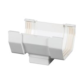 Amerimax T0506 Contemporary Center Outlet, 5 in Gutter, Vinyl, White