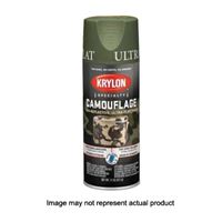 Krylon K04293777 Camouflage Spray Paint, Ultra Flat, Olive, 12 oz, Can 