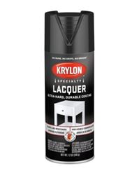 Krylon K07030777 Lacquer Spray, Gloss, Black, 12 oz, Can 
