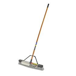 Quickie Jobsite 857FGSU Multi-Surface Push Broom with Scraper, Fiberglass Handle 