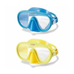 INTEX 55916E Sea Scan Swim Mask, 8 Years and Up, Polycarbonate Lens, PVC Frame, Rubber Strap, Assorted 