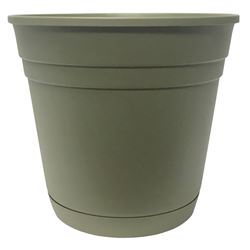 Southern Patio RN2008OG Planter with Attached Saucer, 16-3/4 in H, 20 in W, 20 in D, Round, Riverland Design, Resin 