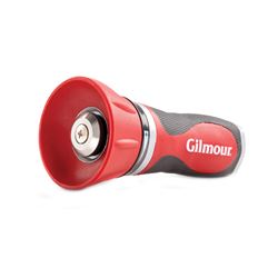 Gilmour 840182-1001 Twist Nozzle, 3/4 in, GHT, 24 gpm, Metal, Gray/Red 