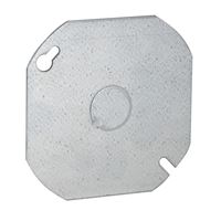 Raco 724 Box Cover, 4 in Dia, 0.063 in L, 3.63 in W, Octagonal, 1-Gang, Steel, Gray, Pre-Coated Zinc 