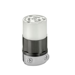 Leviton 4729-C Locking Connector, 2 -Pole, 15 A, 125 V, Clamp, Screw, NEMA: NEMA L5-15R, Black/White 