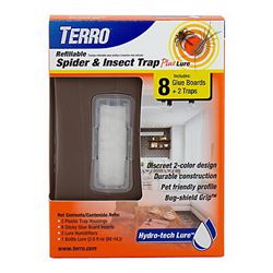 TERRO T3220 Refillable Spider and Insect Trap Plus Lure, Solid, Mild, 5-1/2 in L Trap, 3 in W Trap, 2 fl-oz Pack 