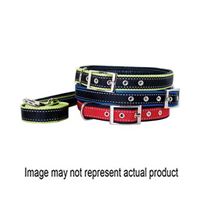 RuffinIt 32116 Reflective Dog Leash, 6 ft L, 1 in W, Nylon, Black/Black and Blue/Black and Red/Bright Green, Buckle, Pack of 3 