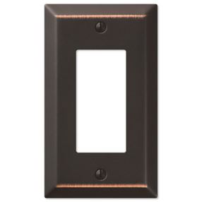 AmerTac Century 163RDB Switch Wallplate, 4-15/16 in L, 2-7/8 in W, 1 -Gang, Stamped Steel, Aged Bronze 6 Pack