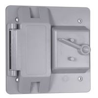 Bell Outdoor PTC521GY Weatherproof Toggle Cover, 4-3/4 in L, 2 in W, 2-Gang, Polycarbonate, Gray 