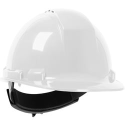 Safety Works 280-HP241RV-01 Cap Style Hard Hat, 6-1/4 in L x 11.38 in W, 4-Point Quick-Release Suspension, White 
