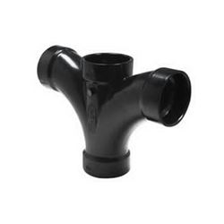 CANPLAS 104153BC Double Fixture Pipe Tee, 2 in, Hub, ABS, Black 