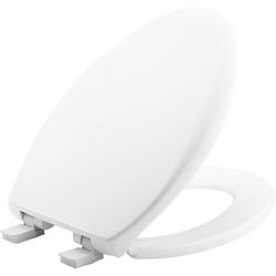 Mayfair Affinity Series 187SLOW-000 Closed-Front Toilet Seat, Elongated, Plastic, White, Easy Clean, Whisper Close Hinge 