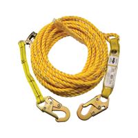 GUARDIAN FALL PROTECTION 01310 Vertical Lifeline Assembly, 130 to 310 lb, 25 ft L Line, Double Locking Snap Harness Hook 