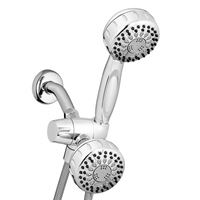 Waterpik PowerSpray+ Series TRS-523E/553E Dual Shower Head, 1/2 in Connection, 2.5 gpm, 10-Spray Function 