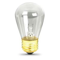 Feit Electric 11S14/4-130 Incandescent Bulb, 11 W, S14 Lamp, E26 Medium Lamp Base, 40 Lumens, 2700 K Color Temp, Pack of 6 